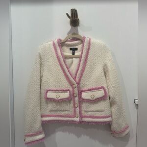 Aqua Pink and White tweed jacket